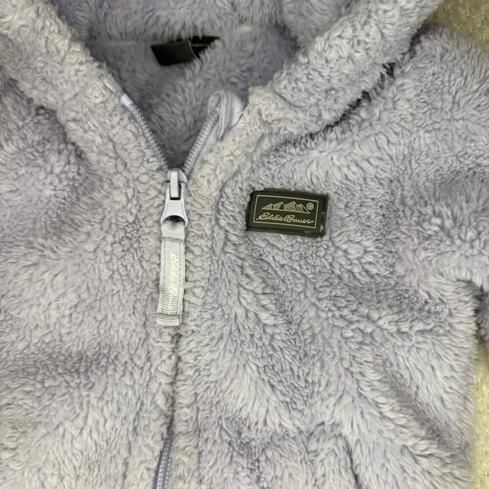 Eddie Bauer Infant Teddy Bear Fleece Quest Hooded Jacket Size 6-9 Months Lilac